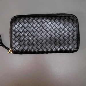 Authentic Bottega Black Leather Zippy Wallet